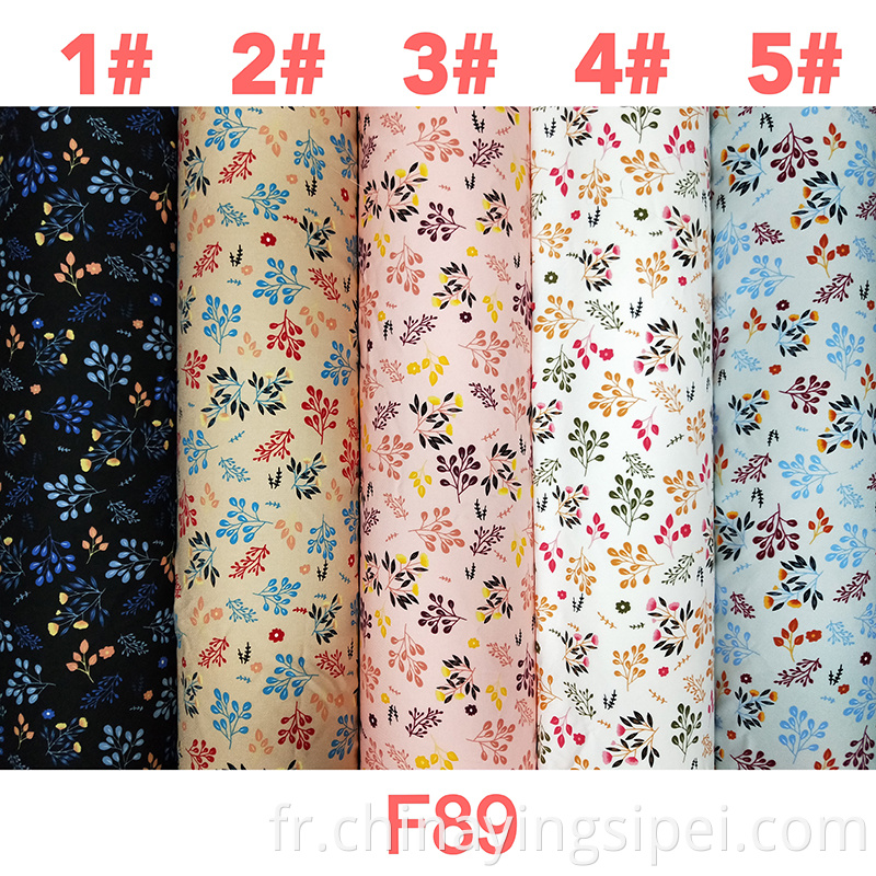 Vente de petites fleurs imprimées moyens moyens 100% de rayonne Twill Tissu de Noël 100% rayonne